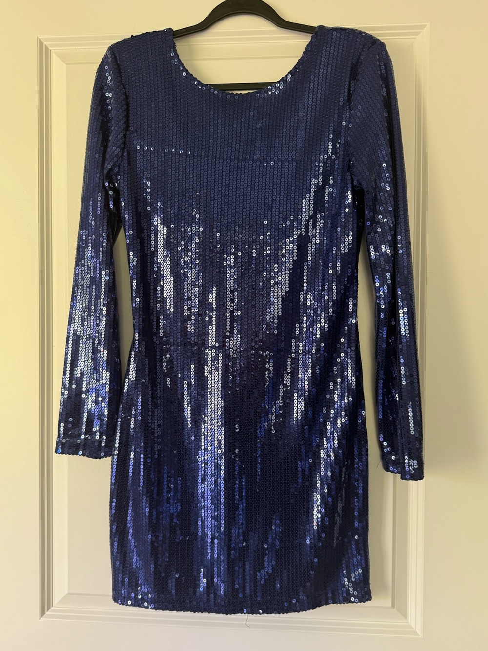 VENUS Royal Blue Sequin Long-Sleeve Dress